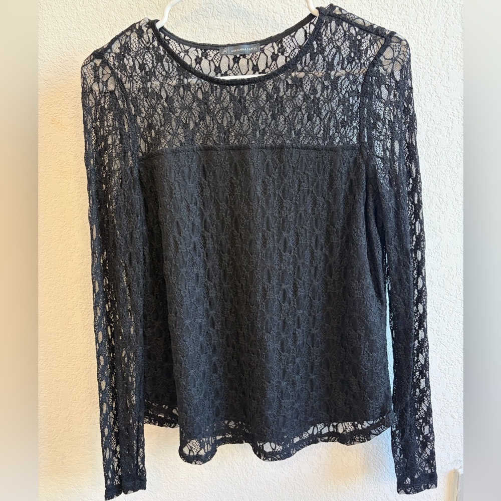 Adrianna Papell Black Lace Blouse
